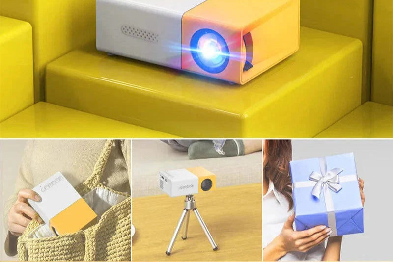 Mini Projector – 1080P Full HD Support, Portable LED Projector, 4K Video Playback, Multiple Connectivity Options